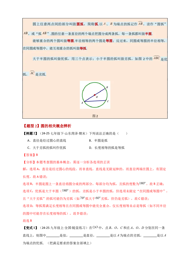 专题24.1圆（知识梳理+题型精析+同步练习）（教师版）_人教版数学九年级上册_版本二_九年级数学上册（人教版）_专题突破练习-V4_2026版
