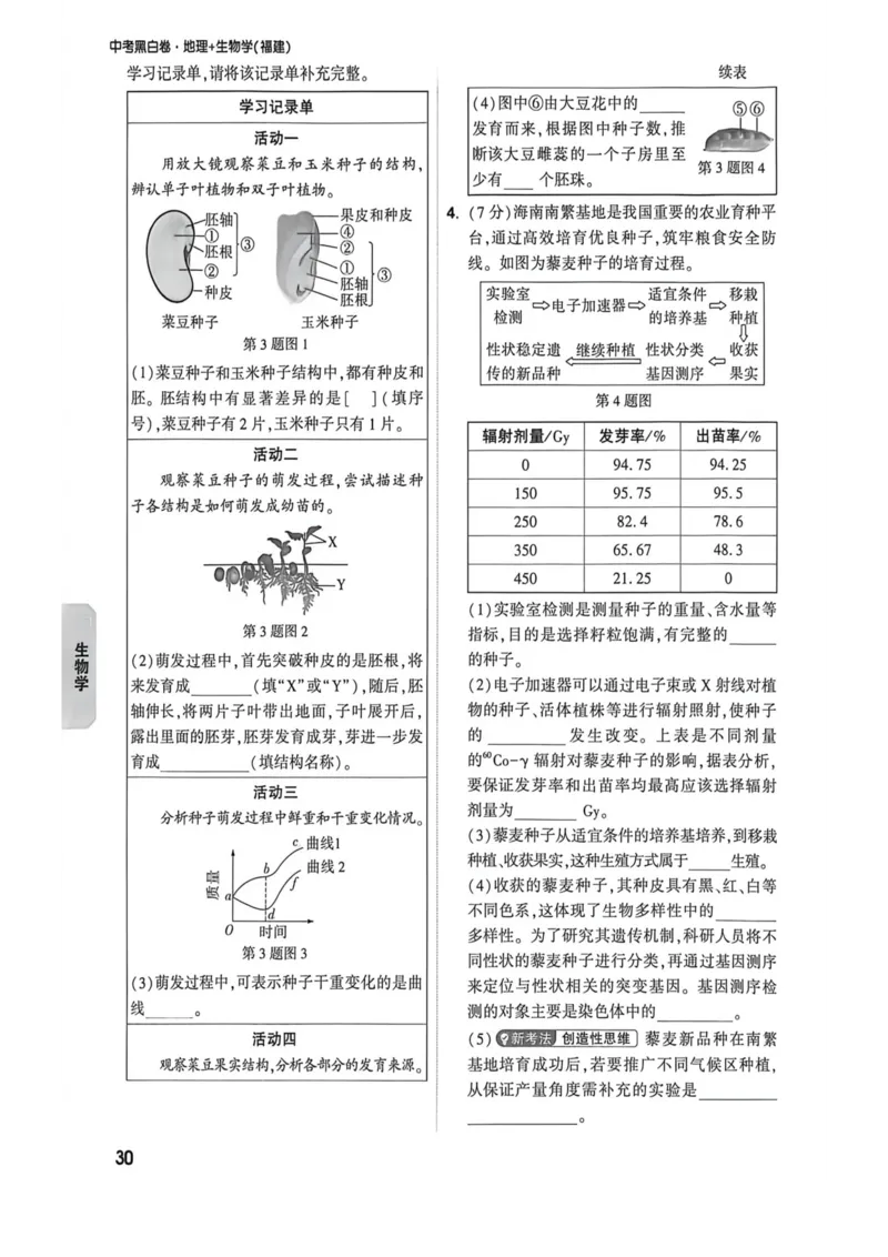 26福建生物定心大题_2026中考押题卷合集_2026《万唯中考黑白卷》地方版_万唯2026版初中《万唯黑白卷》地生（福建）_26福建中考生物