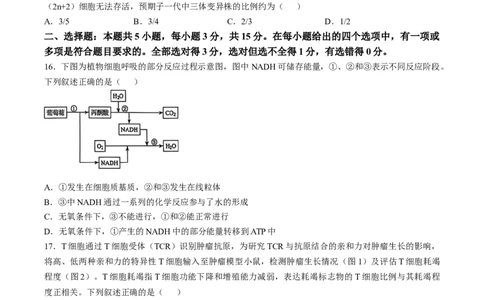 （网络参考版）黑吉辽蒙2025年高考真题生物试卷（无答案）_高中三年全科资料_高中_2025年全国高考真题及答案_按地区2025年全国高考真题答案_全国2卷_生物