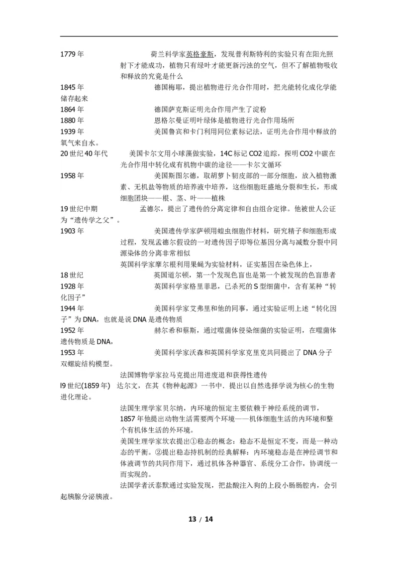 高考生物：实验及相关知识汇总14_高中三年全科资料_高中_2高中9科分类资料包_6高中生物