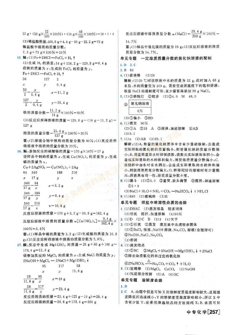 一飞冲天-中考专项精品试题分类-化学参考答案_2026中考押题卷合集_2026新中考中考全科资料_中考专项精品试题分类-化学