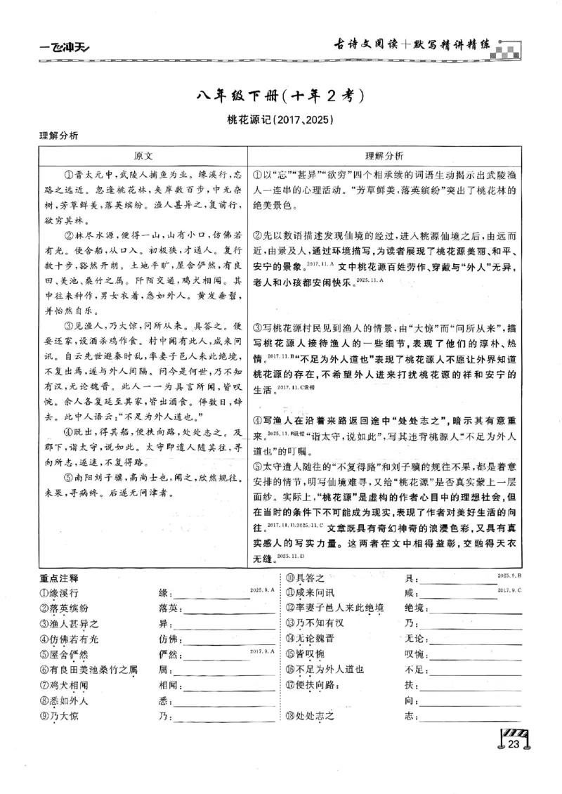 2026版《一飞冲天&middot;中考专项精品试题分类》语文古诗文阅读+默写精讲精练(1)_2026中考押题卷合集_2026新中考中考全科资料
