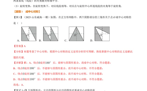 专题23.2中心对称（举一反三讲义）（解析版）_人教版数学九年级上册_版本二_九年级数学上册（人教版）_母题专项-U66_2026版
