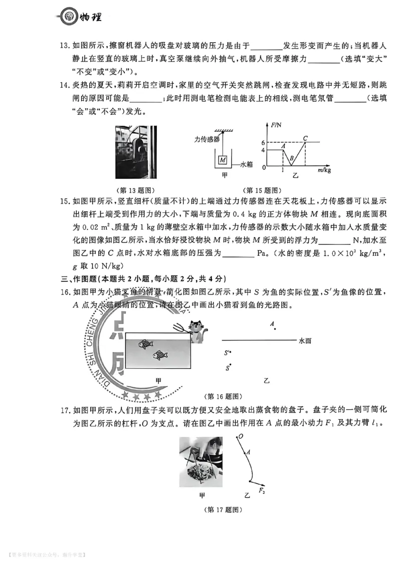中考冲刺仿真测试卷物理_中考押题2026《中考押题》系列（9科全套实时更新中）_2026版中考《中考点石成金冲刺仿真测试卷》（语数英物化）（辽宁版）