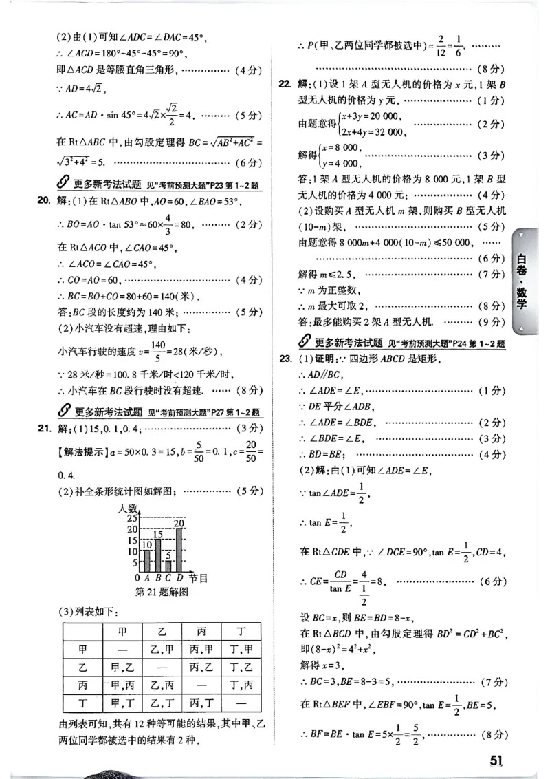 2026长沙万唯数学黑白卷答案_中考押题2026《中考押题》系列（9科全套实时更新中）_万唯2026版初中《万唯黑白卷》7科全套（长沙）_数学