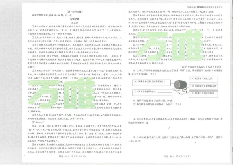 2026语文黑卷_中考押题2026《中考押题》系列（9科全套实时更新中）_万唯2026版初中《万唯黑白卷》7科全套（陕西）