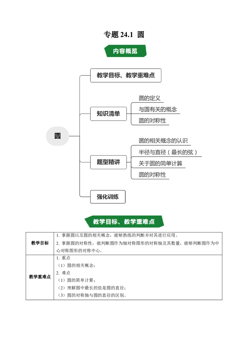 专题24.1圆（高效培优讲义）（教师版）_人教版数学九年级上册_版本二_九年级数学上册（人教版）_同步讲义-U18_2026版
