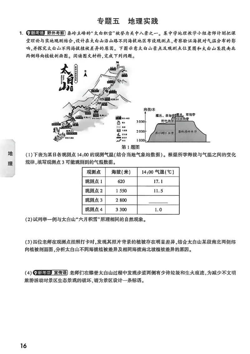 中考高频考点抢先练_2026中考押题卷合集_2026《万唯中考黑白卷》地方版_万唯2026版初中《万唯黑白卷》地生（福建）_26黑白卷地生预赠礼