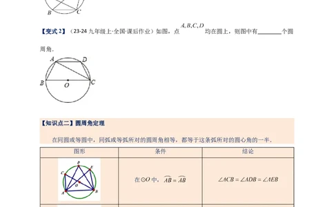 专题24.4圆周角（知识梳理+题型精析+同步练习）（学生版）_人教版数学九年级上册_版本二_九年级数学上册（人教版）_专题突破练习-V4_2026版