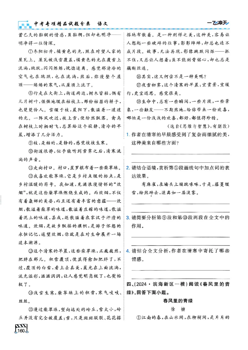 2026版《一飞冲天&middot;中考专项精品试题分类》语文(1)_2026中考押题卷合集_2026新中考中考全科资料