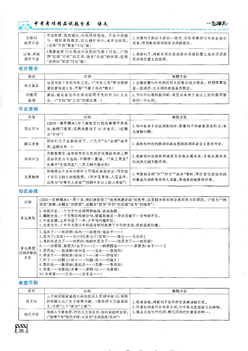 2026版《一飞冲天&middot;中考专项精品试题分类》语文(1)_2026中考押题卷合集_2026新中考中考全科资料