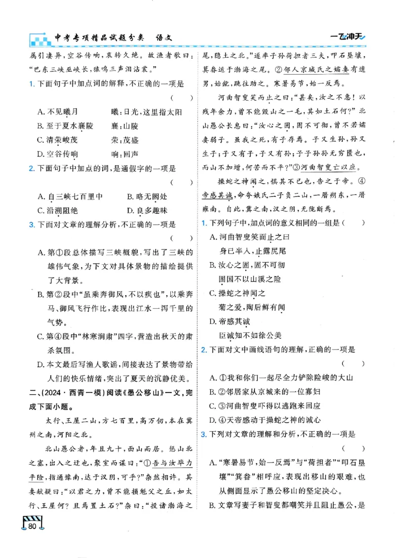 2026版《一飞冲天&middot;中考专项精品试题分类》语文(1)_2026中考押题卷合集_2026新中考中考全科资料