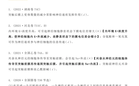 高考生物高频考点&mdash;&mdash;兴奋的产生和传导_高中三年全科资料_高中_1高中基础资料包_A-高中必背9科知识点_生物