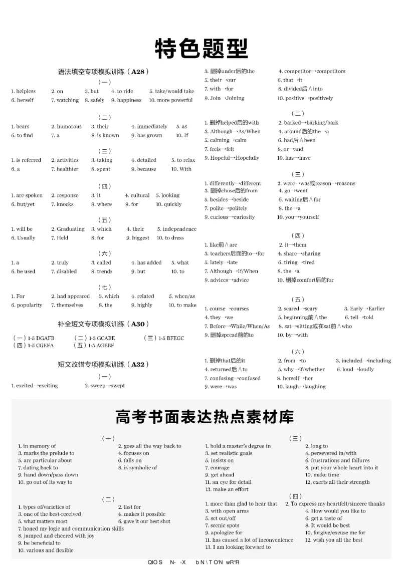 高考英语高考特辑专刊_高中三年全科资料_高中_高中知识点整理_英语