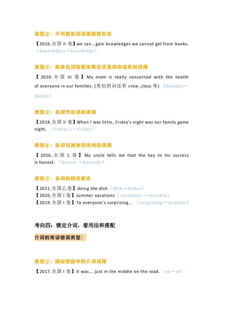 高考短文改错的36种设错方式_高中三年全科资料_高中_1高中基础资料包_A-高中必背9科知识点_语文