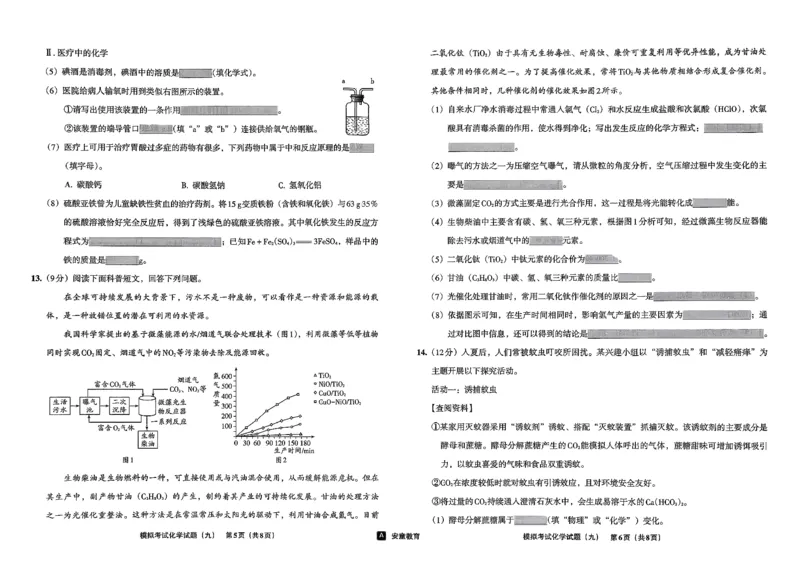 26化学安童中考模拟试卷_中考押题2026《中考押题》系列（9科全套实时更新中）_2026版初中《安童中考模拟试卷》7科全套（辽宁）_26《安童中考模拟试卷》化学