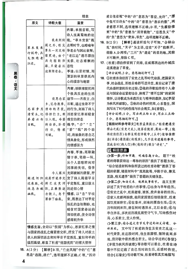 2026长沙万唯语文答案_中考押题2026《中考押题》系列（9科全套实时更新中）_万唯2026版初中《万唯黑白卷》7科全套（长沙）_语文