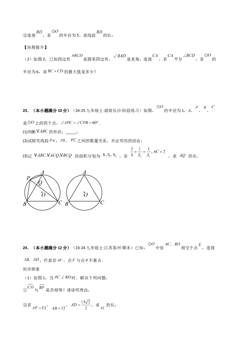 专题24.7圆周角（精选精练）（专项练习）-（人教版）_人教版数学九年级上册_版本二_九年级数学上册（人教版）_专题突破练习-V4_2025版