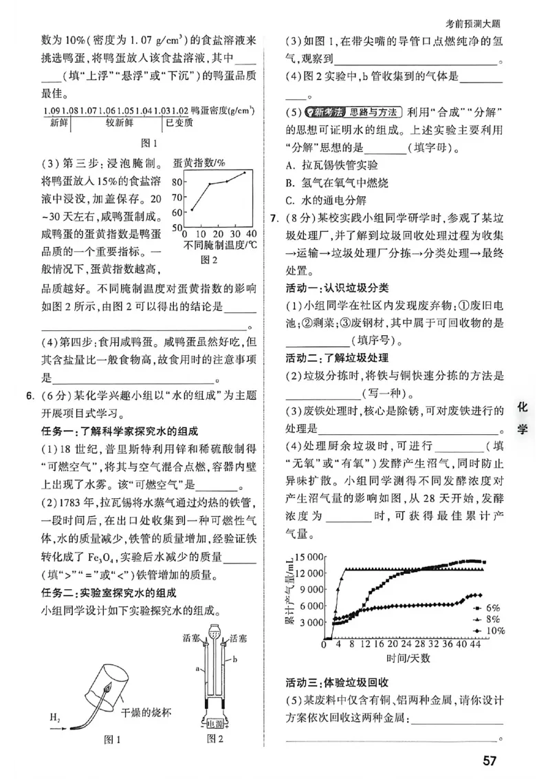 化学考前预测大题_中考押题2026《中考押题》系列（9科全套实时更新中）_万唯2026版初中《万唯黑白卷》7科全套（福建）_万维化学