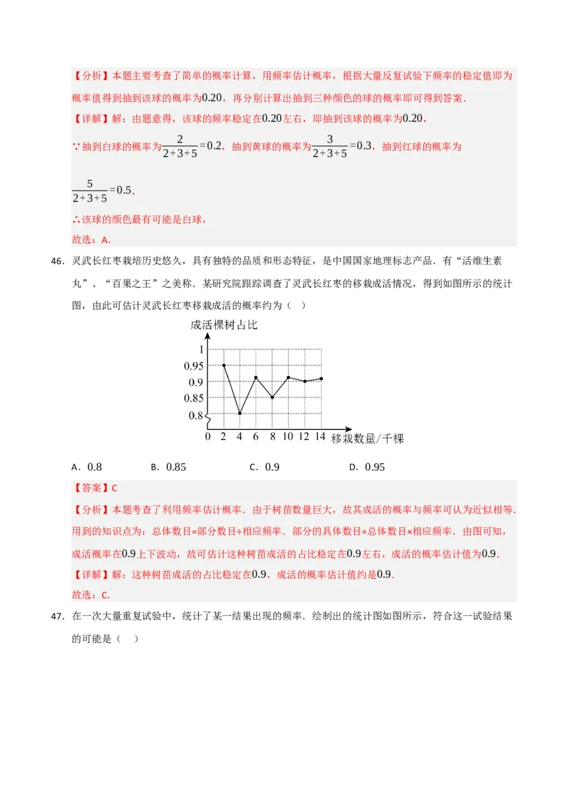 专题25概率初步（8个考点）（题型专练+易错精练）（教师版）_人教版数学九年级上册_版本二_九年级数学上册（人教版）_知识解读与题型专练-V14_2025版