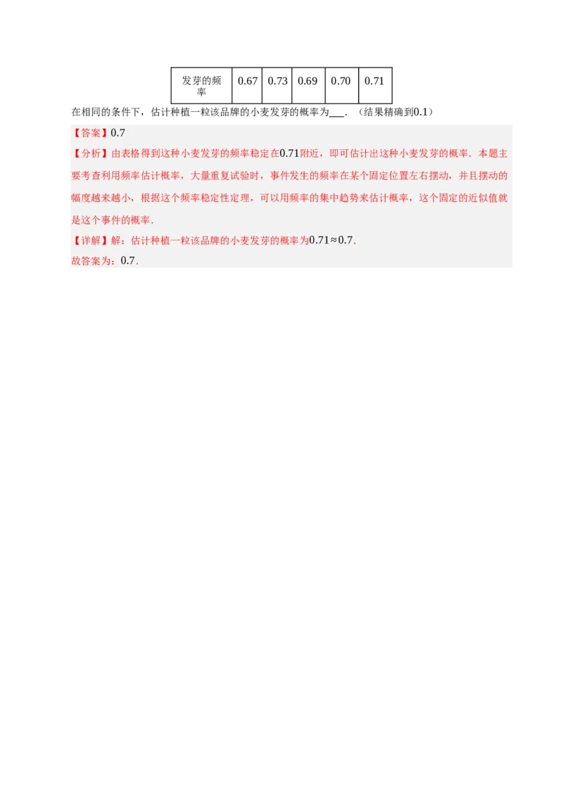 专题25概率初步（8个考点）（题型专练+易错精练）（教师版）_人教版数学九年级上册_版本二_九年级数学上册（人教版）_知识解读与题型专练-V14_2025版
