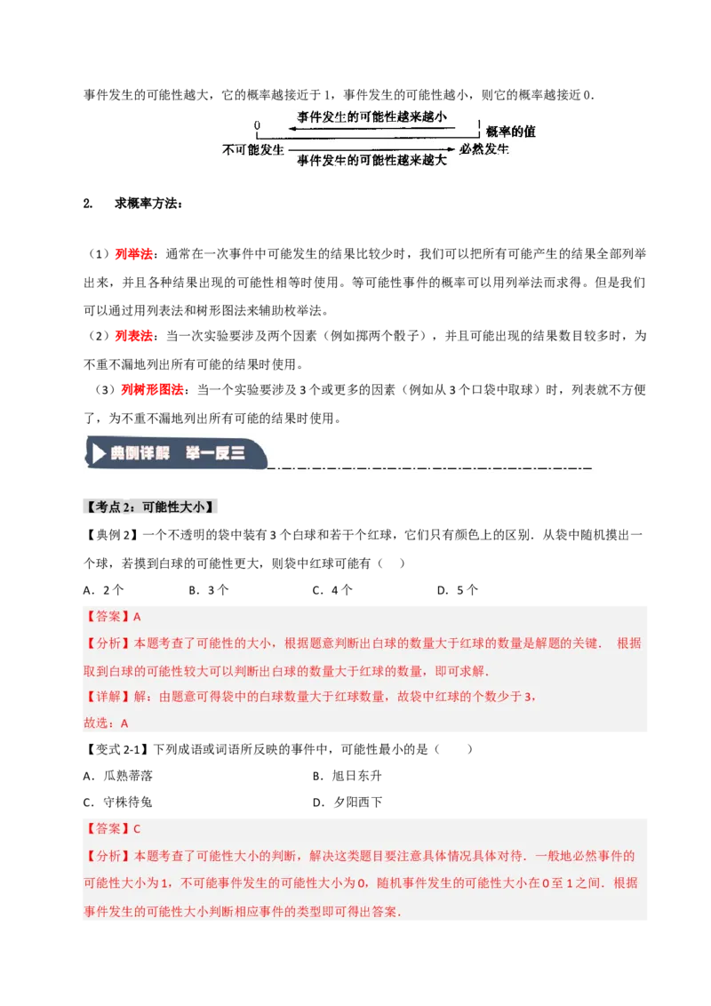 专题25概率初步（知识解读+达标检测）（教师版）_人教版数学九年级上册_版本二_九年级数学上册（人教版）_知识解读与题型专练-V14_2025版