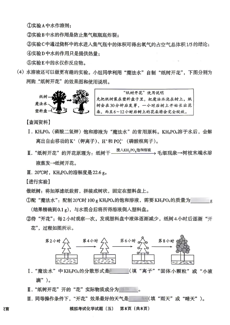 化学A4安童中考模拟试卷_中考押题2026《中考押题》系列（9科全套实时更新中）_2026版初中《安童中考模拟试卷》7科全套（辽宁）_26《安童中考模拟试卷》化学