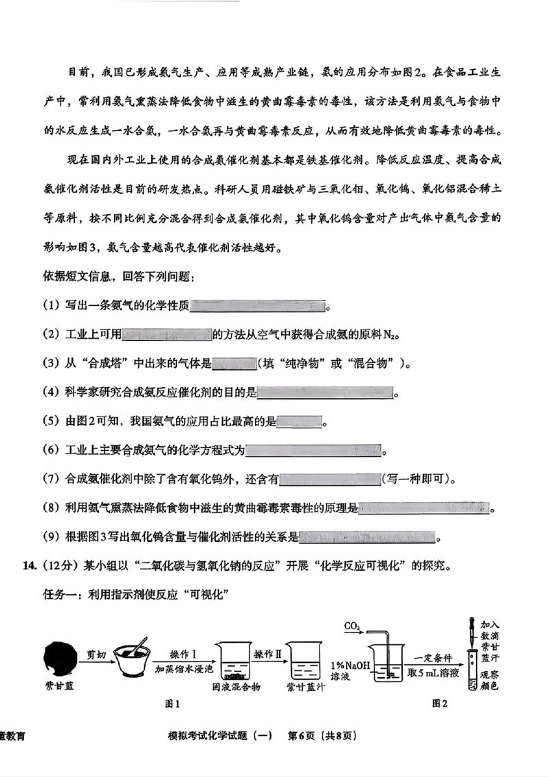 化学A4安童中考模拟试卷_中考押题2026《中考押题》系列（9科全套实时更新中）_2026版初中《安童中考模拟试卷》7科全套（辽宁）_26《安童中考模拟试卷》化学