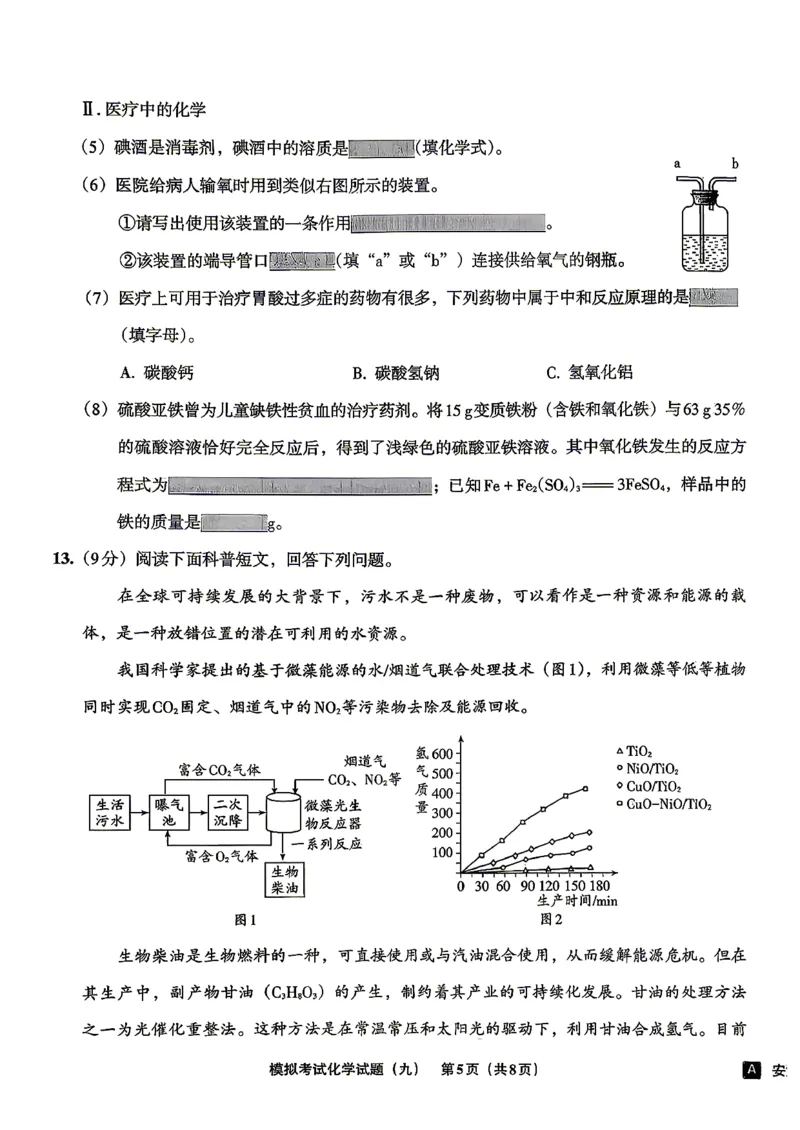 化学A4安童中考模拟试卷_中考押题2026《中考押题》系列（9科全套实时更新中）_2026版初中《安童中考模拟试卷》7科全套（辽宁）_26《安童中考模拟试卷》化学