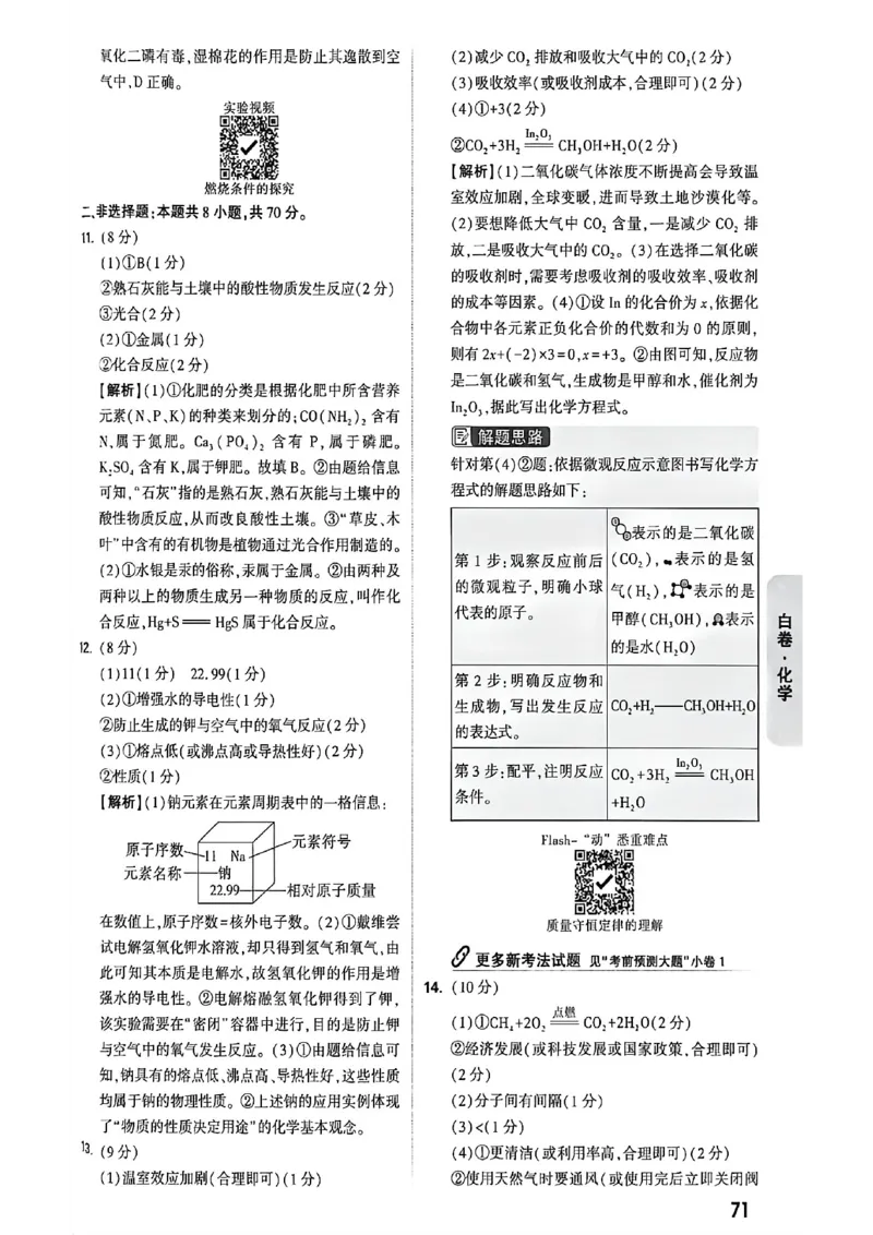 化学白卷答案_中考押题2026《中考押题》系列（9科全套实时更新中）_万唯2026版初中《万唯黑白卷》7科全套（福建）_万维化学