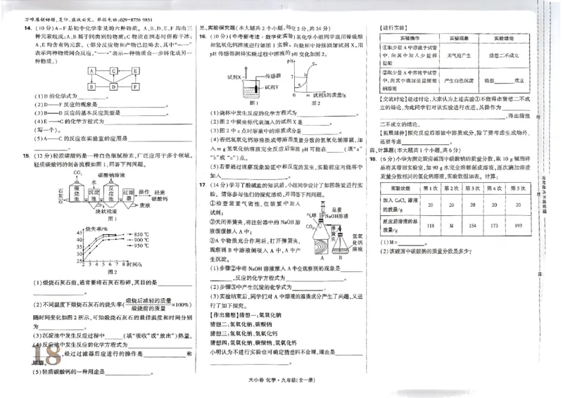 九年级化学全一册化学人教&mdash;&mdash;大卷_2026中考押题卷合集_2026新中考中考全科资料_2026版大小卷&bull;人教版化学&bull;9年级全一册(1)