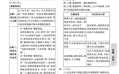历史白卷答案_中考押题2026《中考押题》系列（9科全套实时更新中）_万唯2026版初中《万唯黑白卷》7科全套（福建）_万维历史