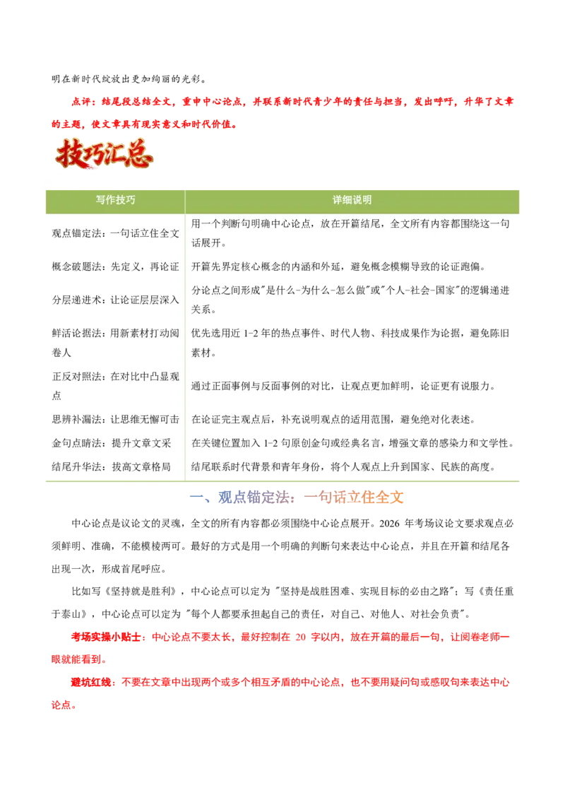 写作通关模板02：议论文模板(原卷版)_中考押题2026《中考押题》系列（9科全套实时更新中）_2026版中考《作文提分系列》提分攻略+通关模版+热点速递（语文）_2026《写作》通关模版