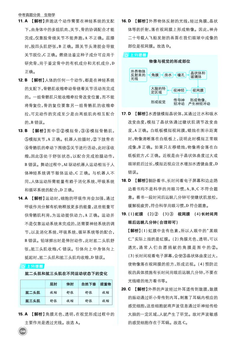 卷15-20_2026中考押题卷合集_2026新中考中考全科资料_2026《中考生物&bull;必刷真题分类》主书+答案