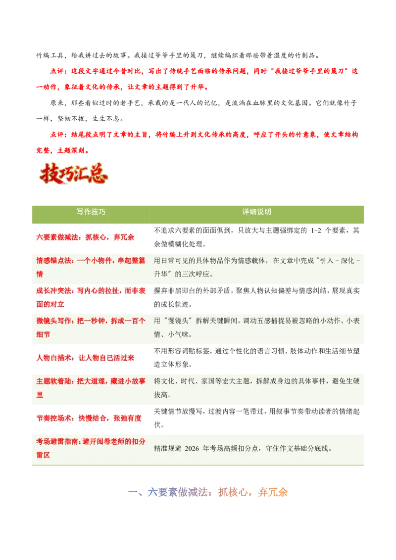写作通关模板01：记叙文模板(解析版)_中考押题2026《中考押题》系列（9科全套实时更新中）_2026版中考《作文提分系列》提分攻略+通关模版+热点速递（语文）_2026《写作》通关模版