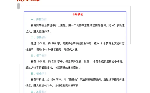 写作通关模板01：记叙文模板(解析版)_中考押题2026《中考押题》系列（9科全套实时更新中）_2026版中考《作文提分系列》提分攻略+通关模版+热点速递（语文）_2026《写作》通关模版