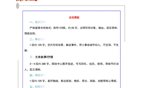 写作通关模板04：书信体模板(原卷版)_中考押题2026《中考押题》系列（9科全套实时更新中）_2026版中考《作文提分系列》提分攻略+通关模版+热点速递（语文）_2026《写作》通关模版