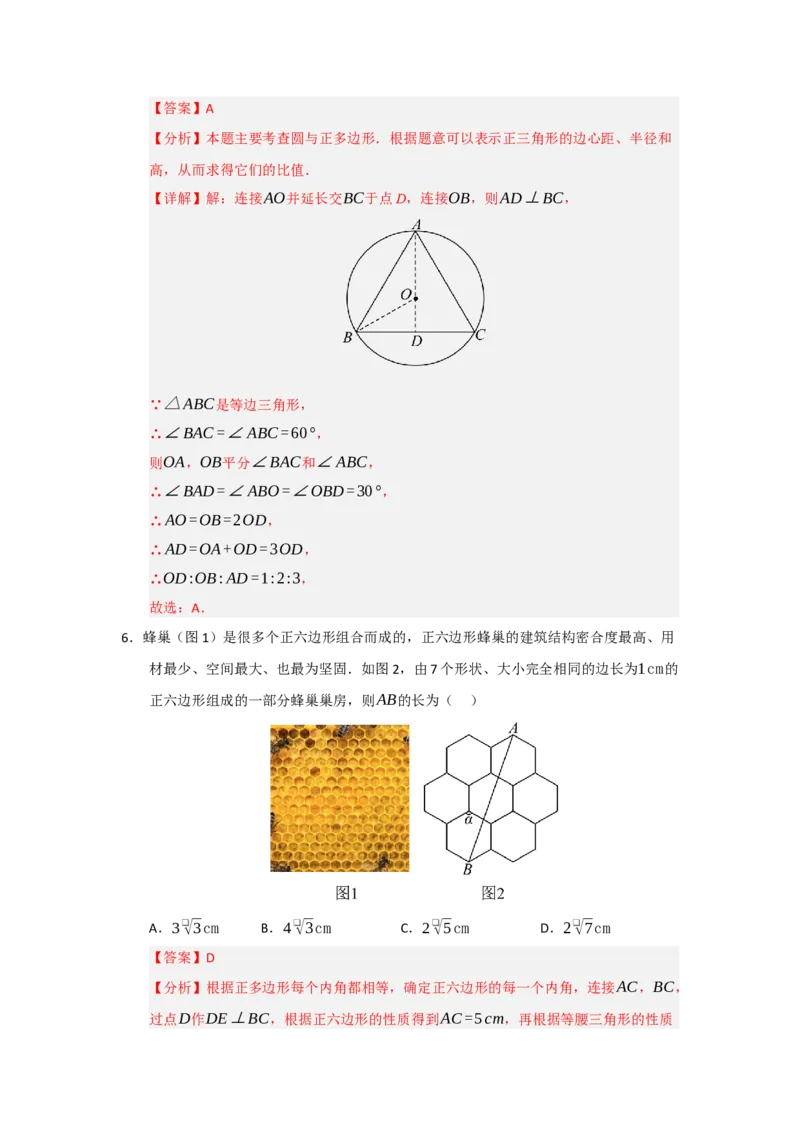 专题24.6正多边形和圆（三大题型）（题型训练易错精练）（教师版）_人教版数学九年级上册_版本二_九年级数学上册（人教版）_知识解读与题型专练-V14_2026版