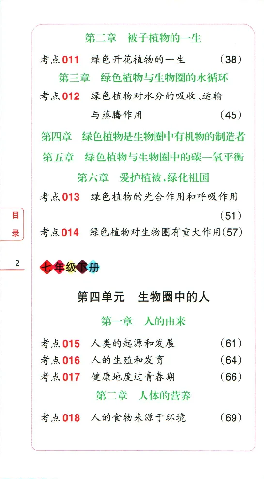加分宝初中生物考点清单_中考押题2026《中考押题》系列（9科全套实时更新中）_中考9科加分宝