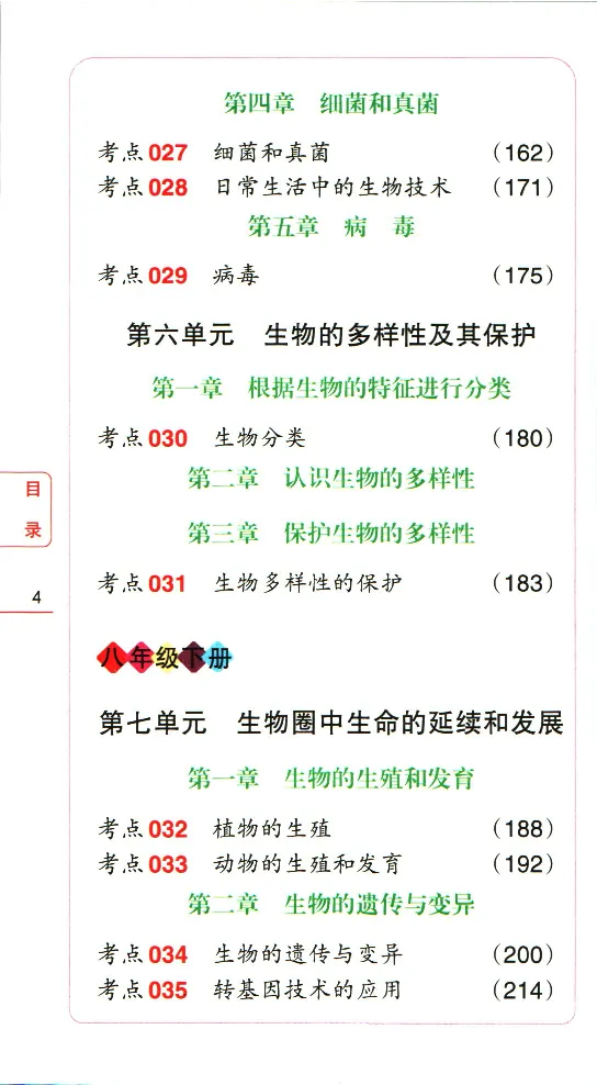 加分宝初中生物考点清单_中考押题2026《中考押题》系列（9科全套实时更新中）_中考9科加分宝