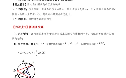 专题24.6圆周角（8大考点10类题型）（知识梳理与题型分类讲解）（人教版）（学生版）_人教版数学九年级上册_版本二_九年级数学上册（人教版）_专题突破练习-V4_2025版