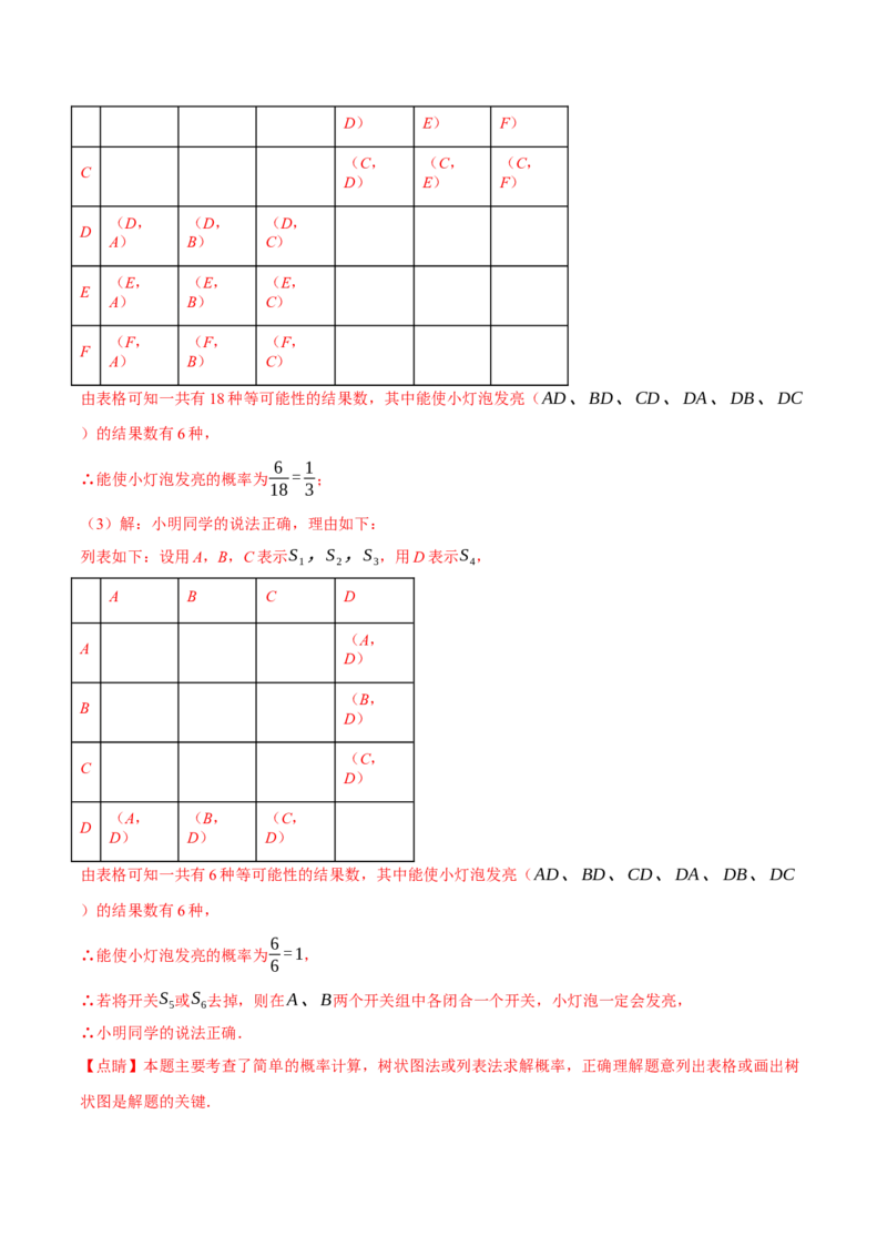专题25.1概率初步（十二大题型）（举一反三）（人教版）（教师版）_人教版数学九年级上册_版本二_九年级数学上册（人教版）_母题专项-U66_2024版