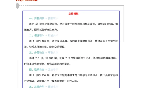 写作通关模板03：演讲稿模板(解析版)_中考押题2026《中考押题》系列（9科全套实时更新中）_2026版中考《作文提分系列》提分攻略+通关模版+热点速递（语文）_2026《写作》通关模版