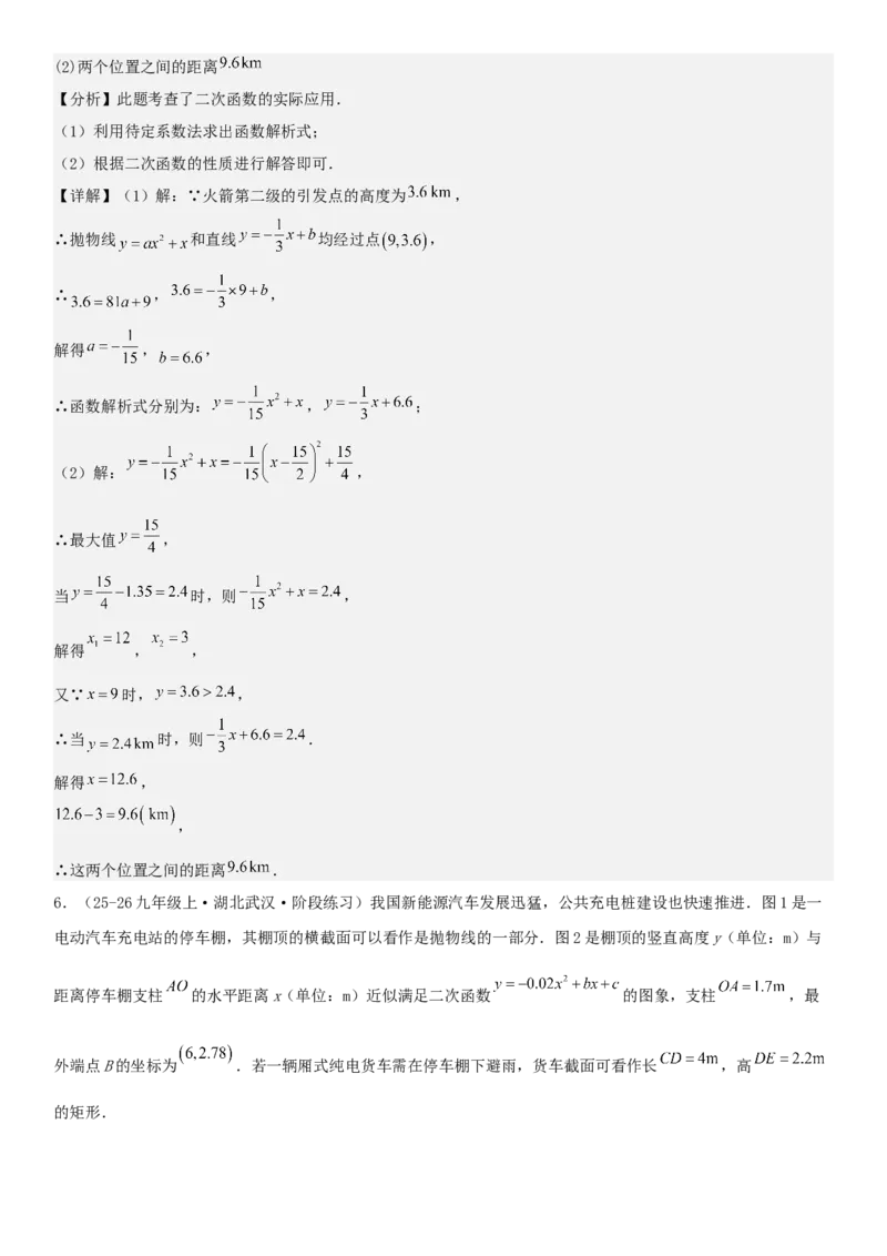 专题强化01：二次函数的实际应用解答题教师版_人教版数学九年级上册_版本二_九年级数学上册（人教版）_考点题型技巧高分突破-U360_2026版