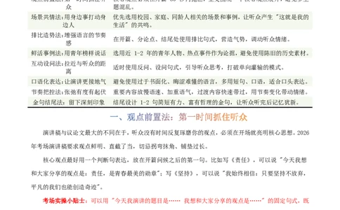 写作通关模板03：演讲稿模板(原卷版)_中考押题2026《中考押题》系列（9科全套实时更新中）_2026版中考《作文提分系列》提分攻略+通关模版+热点速递（语文）_2026《写作》通关模版