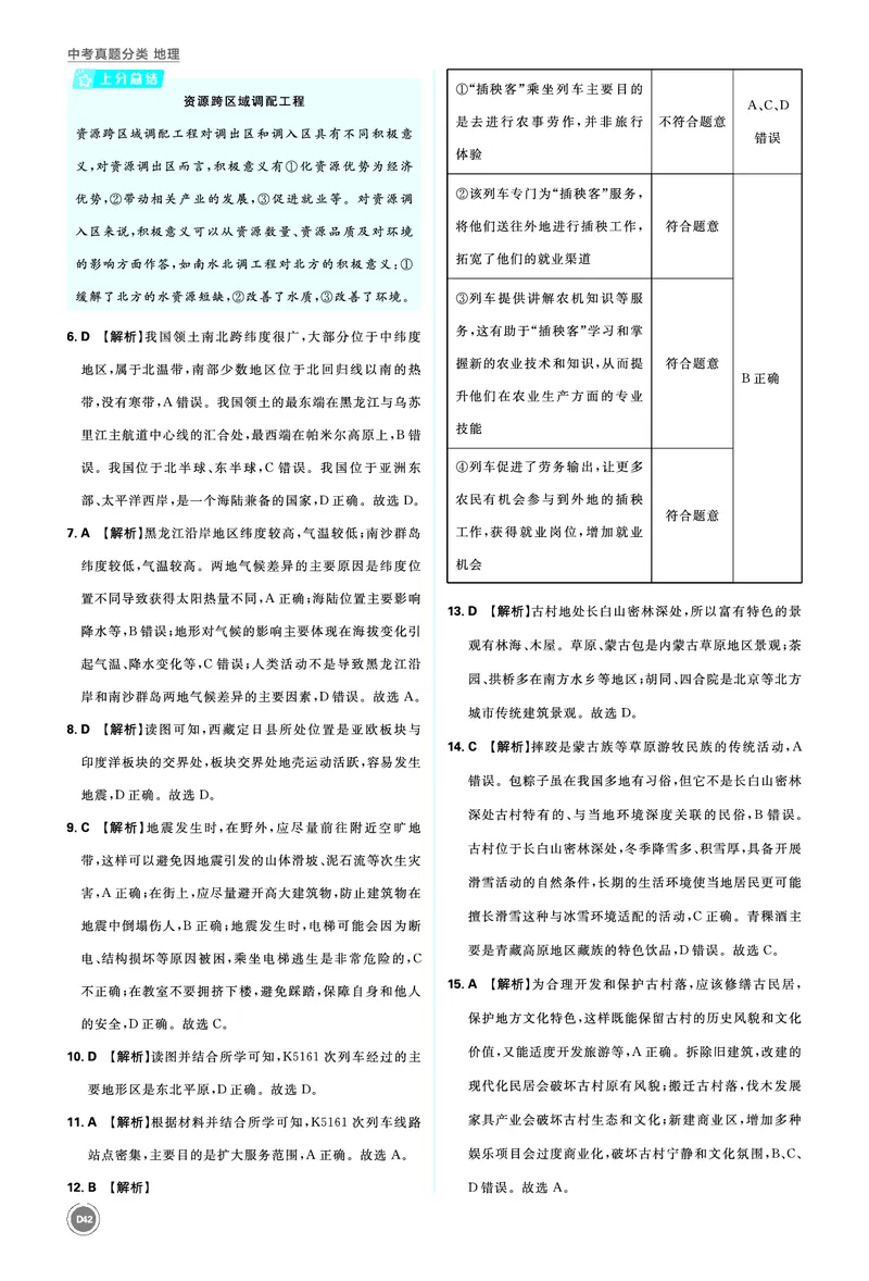 卷4主题四综合训练（一）中国地理概况_2026中考押题卷合集_2026新中考中考全科资料_2026《中考地理&bull;必刷真题分类》主书+答案