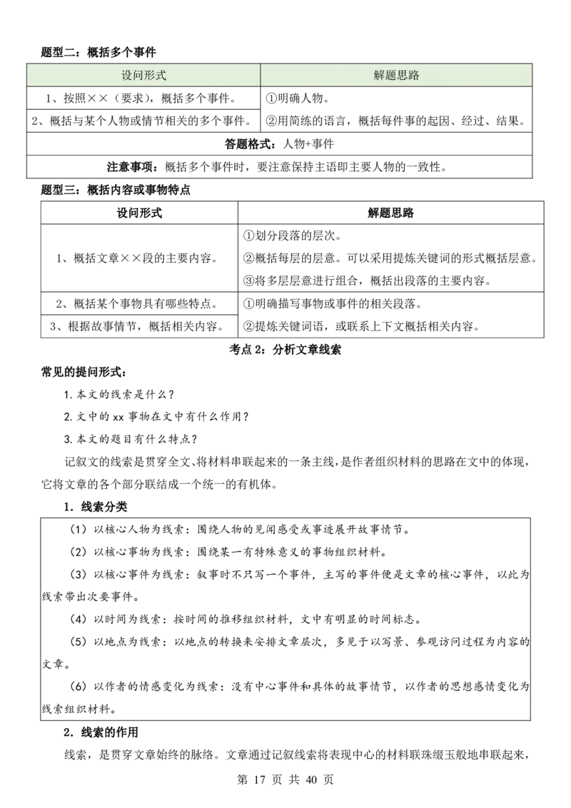 六升七语文暑假衔接专题1-40（新）_六升七暑假衔接
