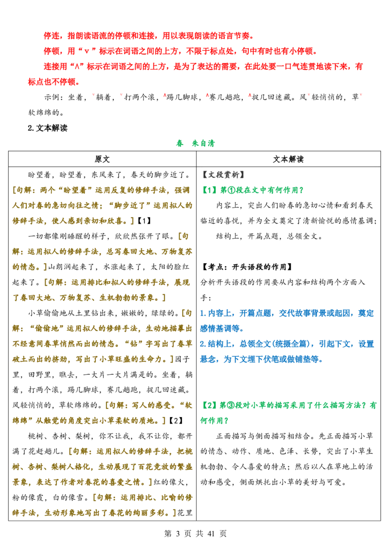 六升七语文暑假衔接专题1-40（新）_六升七暑假衔接