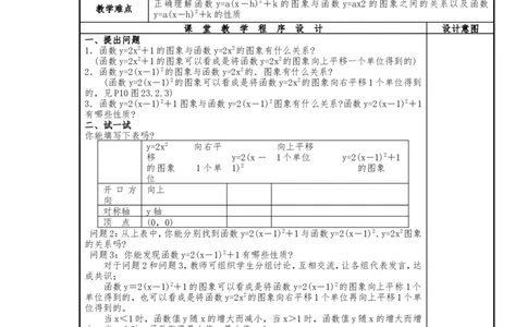 人教版九年级上册《22.1二次函数的图象和性质（5）》教案_人教版数学九年级上册_版本二_九年级数学上册（人教版）_教学设计_教案多套_九年级上册教案选择2