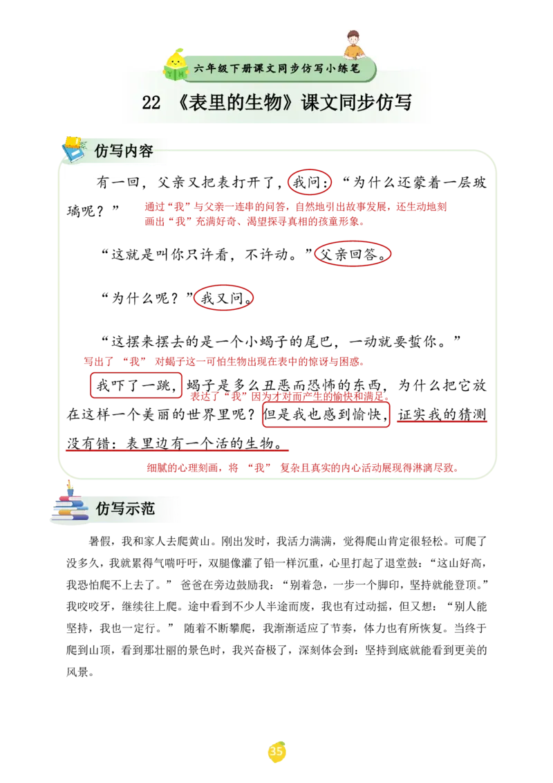 六年级下册课文仿写小练笔_2026春小学教辅大合集_1-26春语文类教辅系列_课文仿写小练笔26年下册
